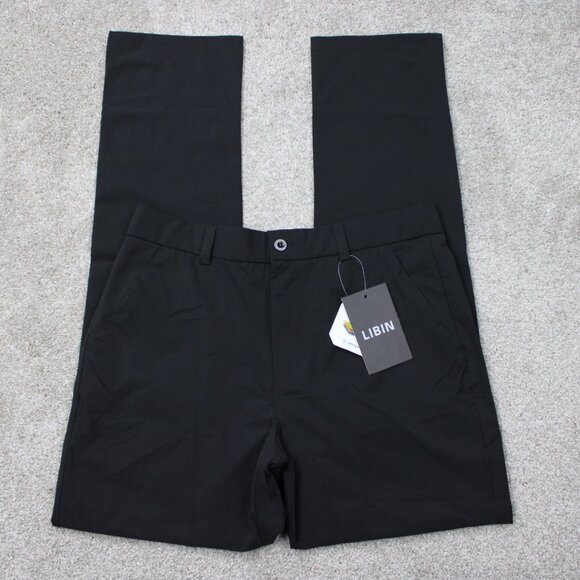 Libin Pants NWT Mens 32 Black Waterproof UPF 50+ 100% Polyester w/ 32" inseam - Picture 1 of 13